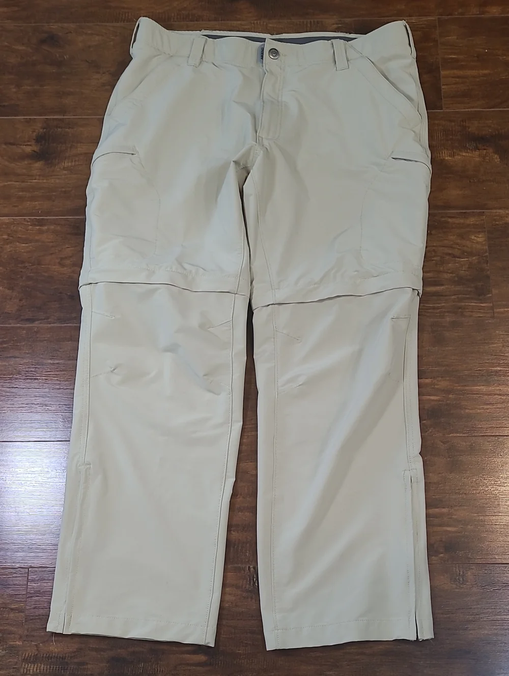 Ascend Men's Convertible Cargo Pants - Light Khaki Size 40×32 Vacation Travel